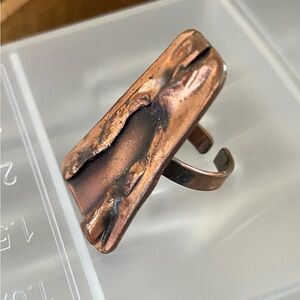 Handcrafted Rustic Copper Ring by Boston Sculptural Metalsmith Artisan